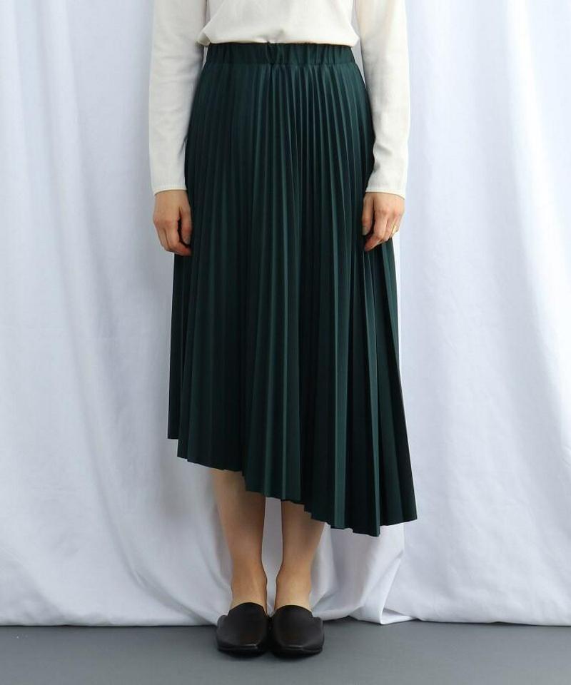 【ウォッシャブル】ウエストゴム アシンメトリープリーツスカート
