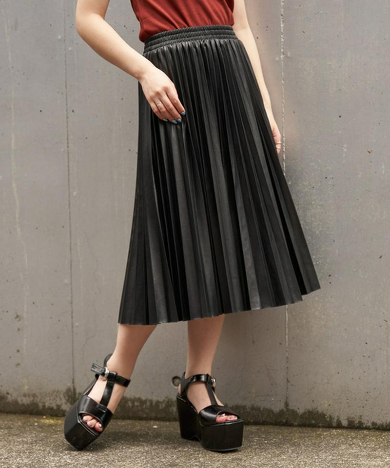 【2020AW】フェイクレザープリーツスカート