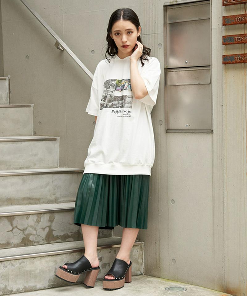 【2020AW】フェイクレザープリーツスカート