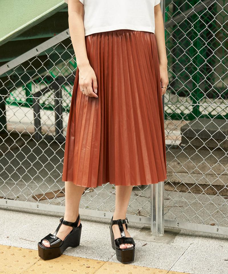 【2020AW】フェイクレザープリーツスカート