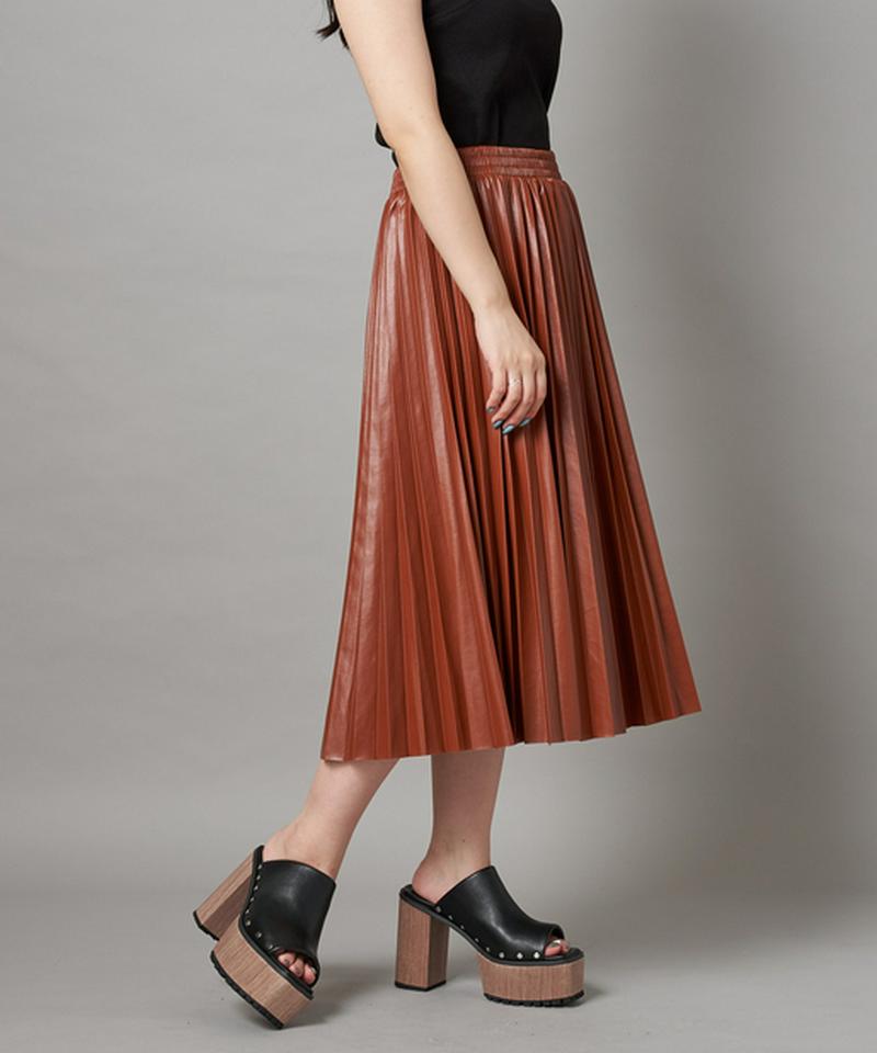 【2020AW】フェイクレザープリーツスカート