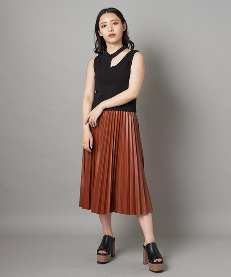 【2020AW】フェイクレザープリーツスカート