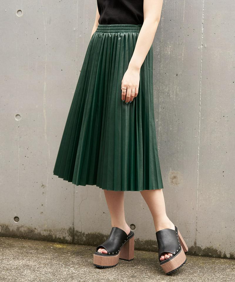 【2020AW】フェイクレザープリーツスカート