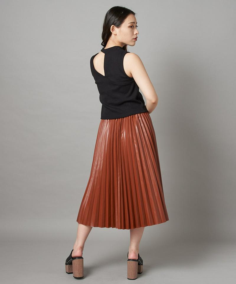 【2020AW】フェイクレザープリーツスカート