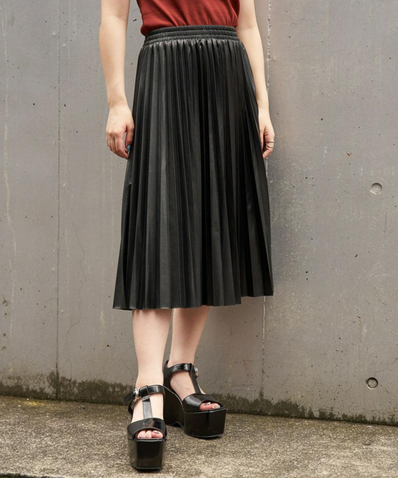 【2020AW】フェイクレザープリーツスカート