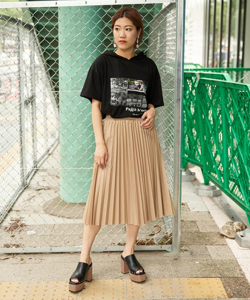 【2020AW】フェイクレザープリーツスカート