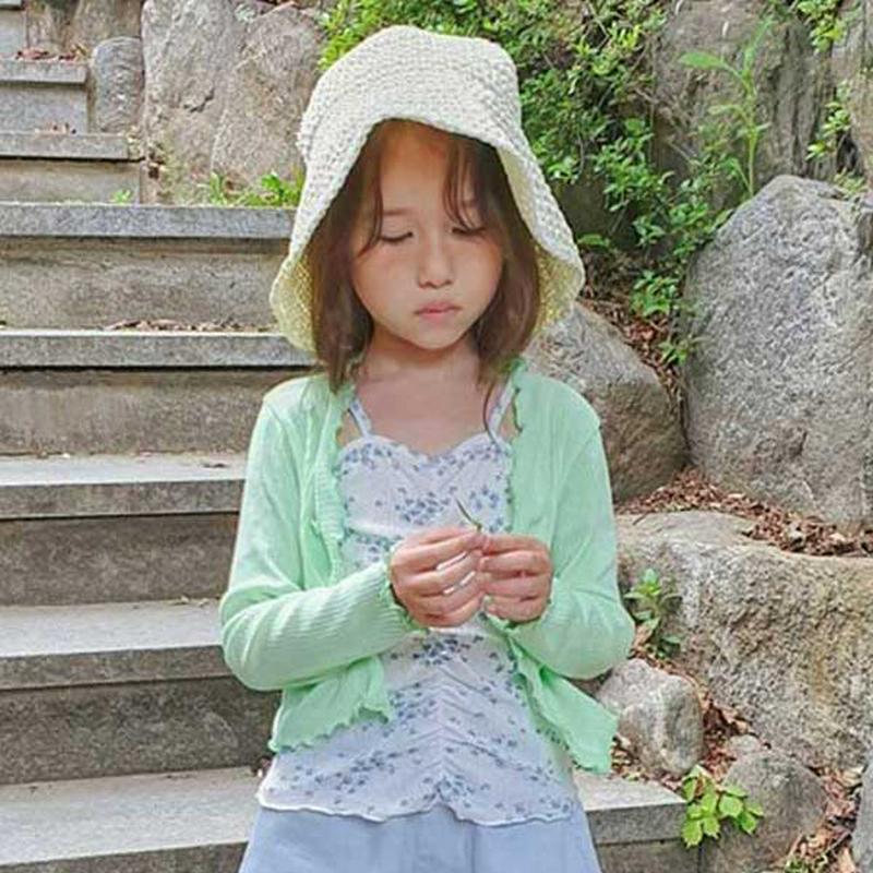 【新作10%OFF】花柄シャーリングキャミ&カーデSET・u04466・キッズ 【3~8才】【cd】【韓国 ファッション アンサ