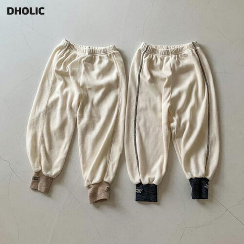 【新作10%OFF】英字リブヘムパンツ・u04447・キッズ 【3~8才】【pt】【韓国 ファッション ボトムス パンツ ロング