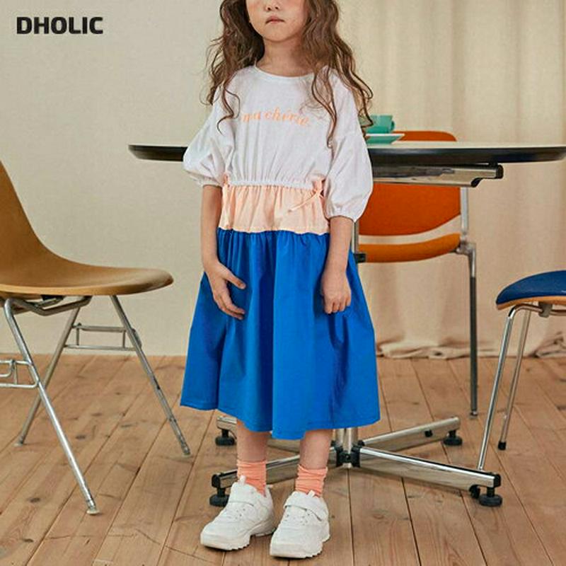 【新作10%OFF】カラーブロック配色ワンピース・u04465・キッズ 【3~8才】【ops】【韓国 ファッション ワンピース 