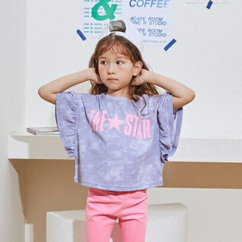 【新作10%OFF】STARフリル半袖Tシャツ・u04464・キッズ 【3~8才】【tops】【韓国 ファッション トップス T