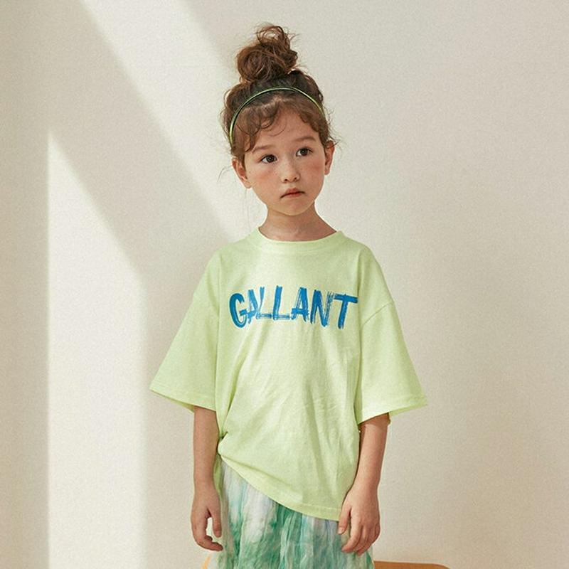 【新作10%OFF】ペイント風レタリングTシャツ・u04458・キッズ 【3~8才】【tops】【韓国 ファッション トップス 
