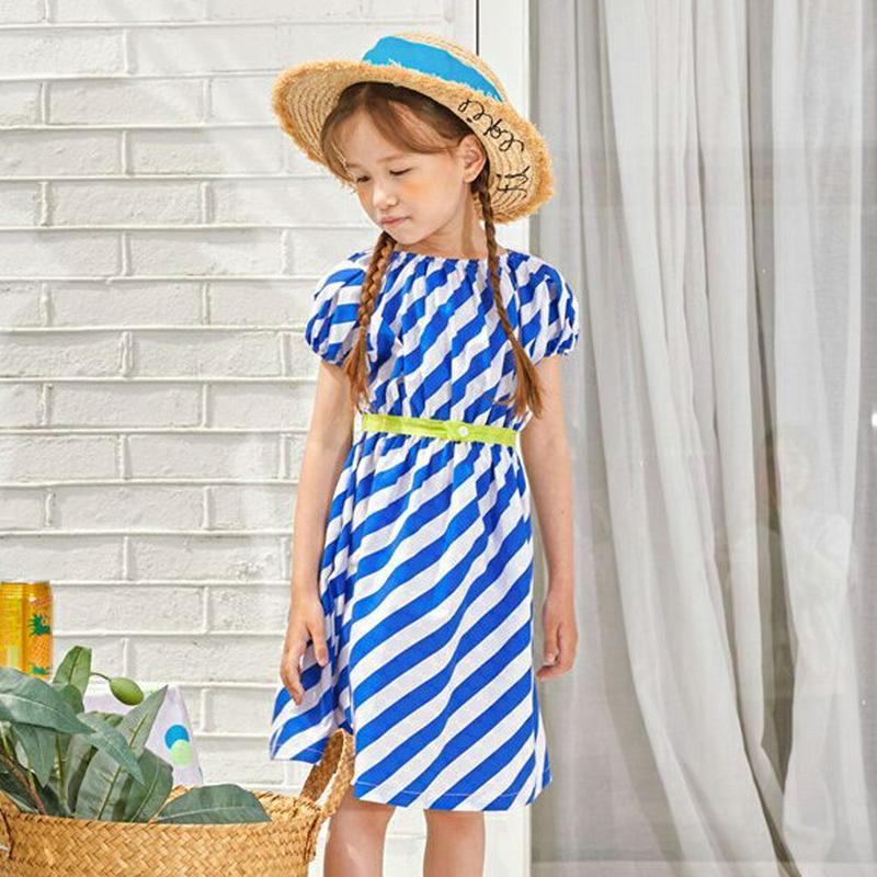 【新作10%OFF】イアゴナルストライプワンピース・u04467・キッズ 【3~8才】【ops】【韓国 ファッション ワンピース