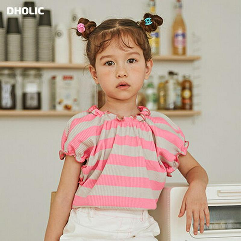 【新作10%OFF】メロウヘムボーダーTシャツ・u04456・キッズ 【3~8才】【tops】【韓国 ファッション トップス T