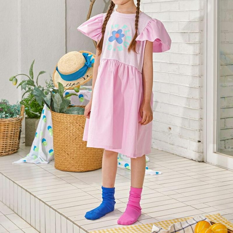 【新作10%OFF】フレアスリーブフラワープリントワンピース・u04473・キッズ 【3~8才】【ops】【韓国 ファッション 