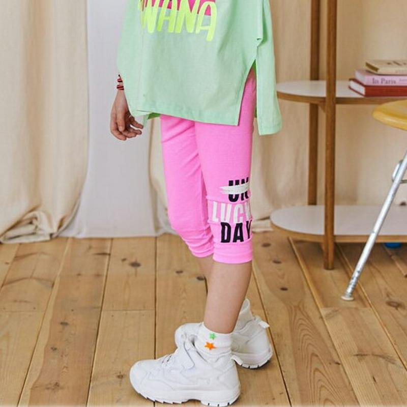 【新作10%OFF】luckyレタリングレギンス・u04459・キッズ 【3~8才】【pt】【韓国 ファッション ボトムス レギ