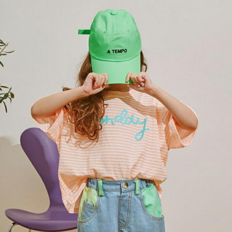 【新作10%OFF】MondayボーダーTシャツ・u04461・キッズ 【3~8才】【tops】【韓国 ファッション トップス 