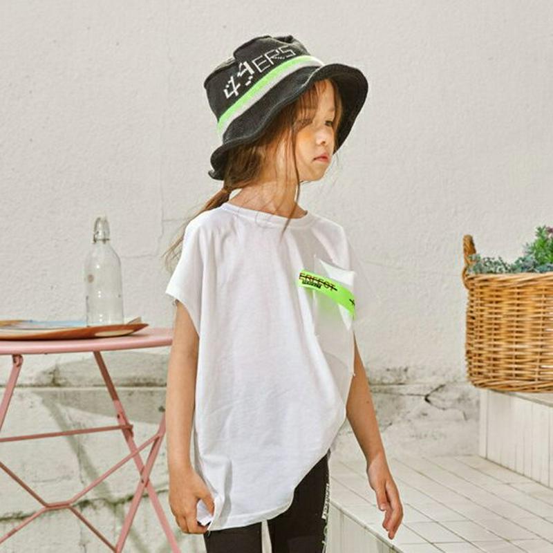 【新作10%OFF】レタリングテープポケットTシャツ・u04472・キッズ 【3~8才】【tops】【韓国 ファッション トップ