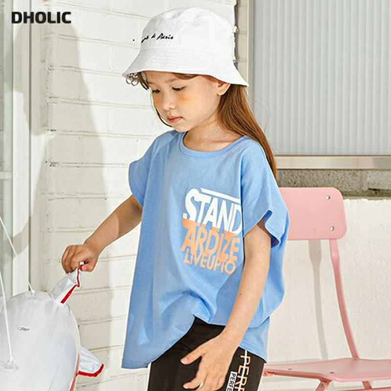【新作10%OFF】配色STAND半袖Tシャツ・u04463・キッズ 【3~8才】【tops】【韓国 ファッション トップス T