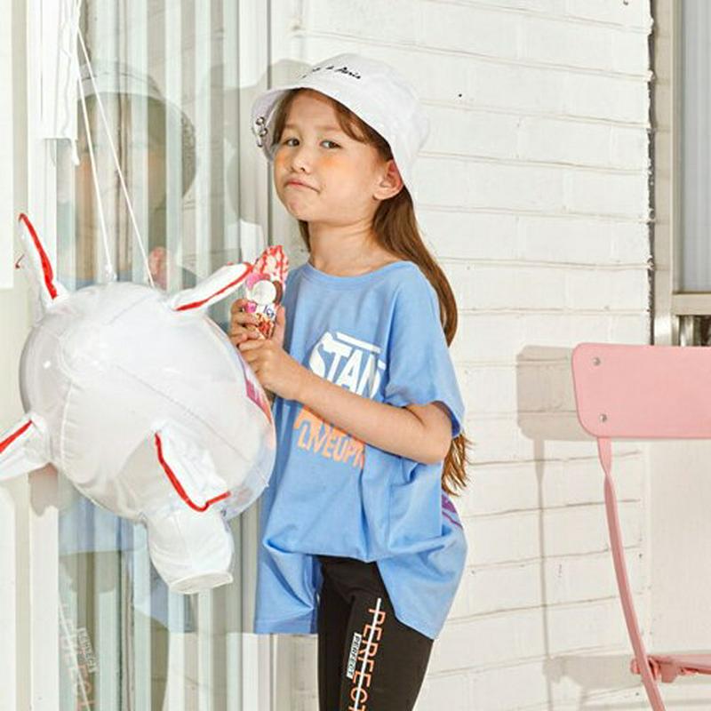 【新作10%OFF】配色STAND半袖Tシャツ・u04463・キッズ 【3~8才】【tops】【韓国 ファッション トップス T