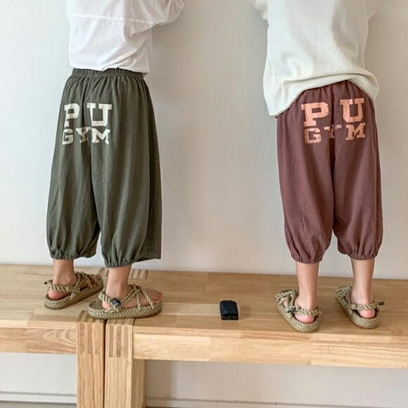 【新作10%OFF】Gymレタリングパンツ・u04445・キッズ 【3~8才】【pt】【韓国 ファッション ボトムス パンツ ロ