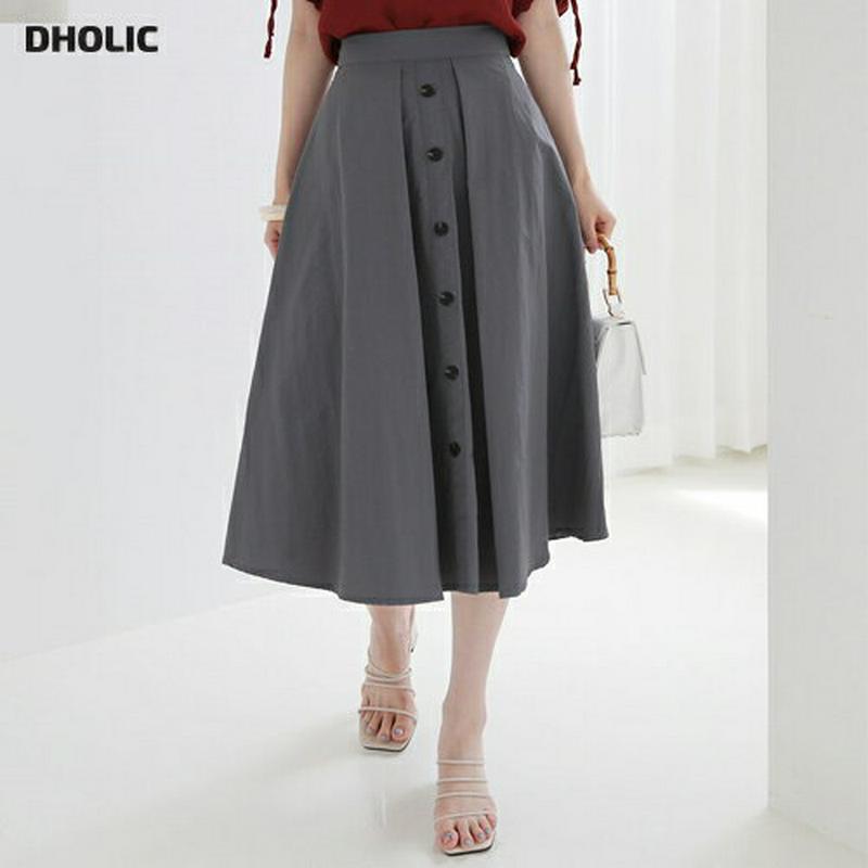 【新作10%OFF】Aラインボタンスカート・全3色・b63172 レディース【sk】【韓国 ファッション ボトムス スカート ロ