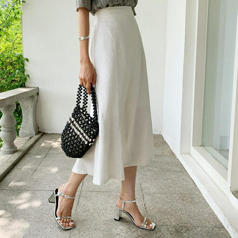 【新作10%OFF】リネン混マーメイドスカート・全3色・b60487 レディース【sk】【韓国 ファッション スカート ロング 