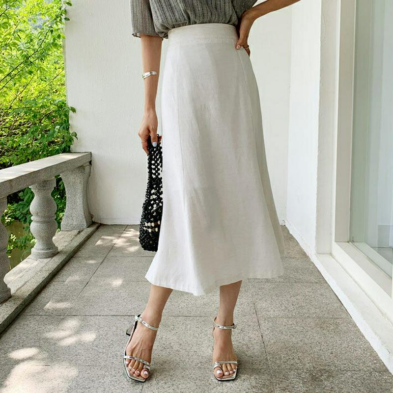 【新作10%OFF】リネン混マーメイドスカート・全3色・b60487 レディース【sk】【韓国 ファッション スカート ロング 