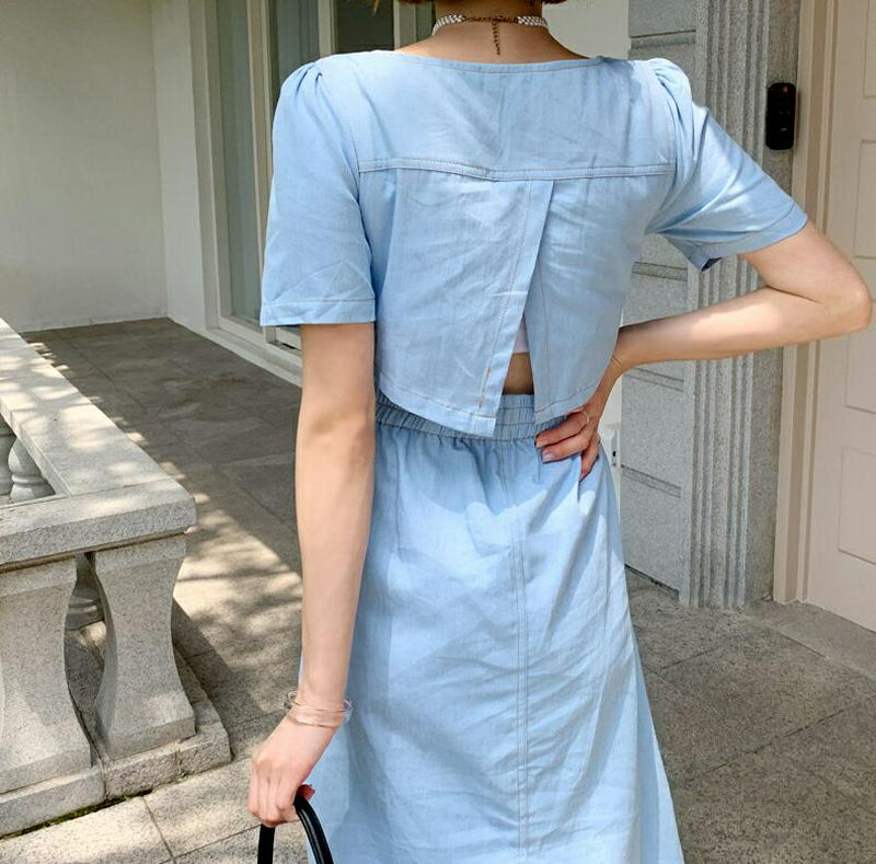 【新作10%OFF】スクエアデニムボタンワンピース・全1色・t56160 レディース【ops】【韓国 ファッション ワンピース 