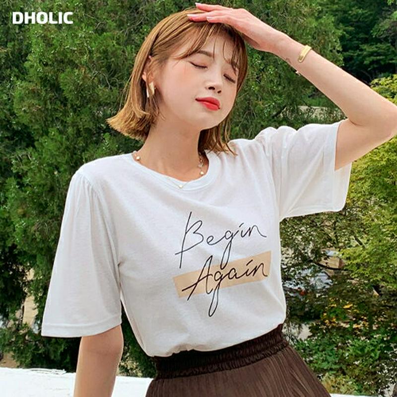 【新作10%OFF】配色レタリングTシャツ・全4色・b56144 レディース【tops】【韓国 ファッション トップス Tシャツ