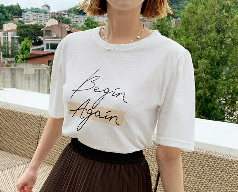 【新作10%OFF】配色レタリングTシャツ・全4色・b56144 レディース【tops】【韓国 ファッション トップス Tシャツ