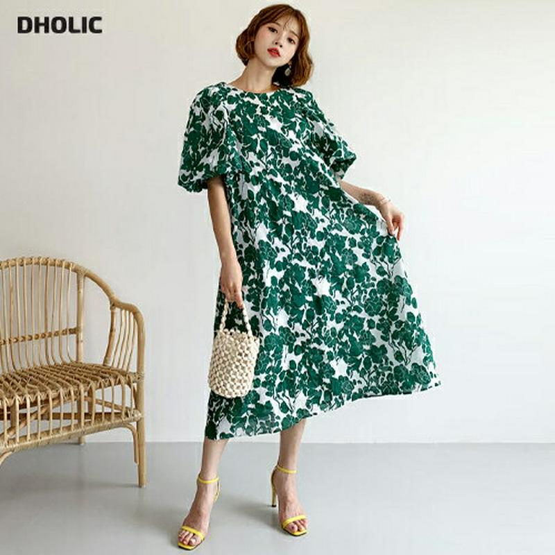 【新作10%OFF】フローラルパフワンピース・全3色・b56161 レディース【ops】【韓国 ファッション ワンピース ロング