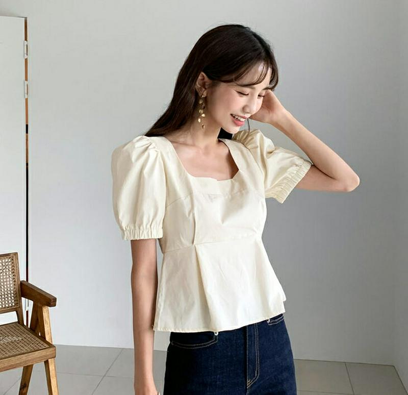 【新作10%OFF】バックリボンフレアブラウス・全2色・b56154 レディース【bl】【韓国 ファッション トップス ブラウス