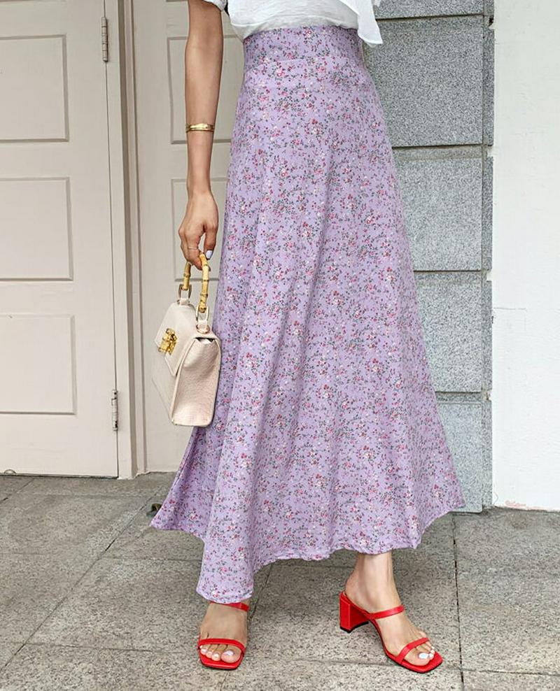 【新作10%OFF】フレアフローラルスカート・全2色・t60479 レディース【sk】【韓国 ファッション スカート ロング ロ