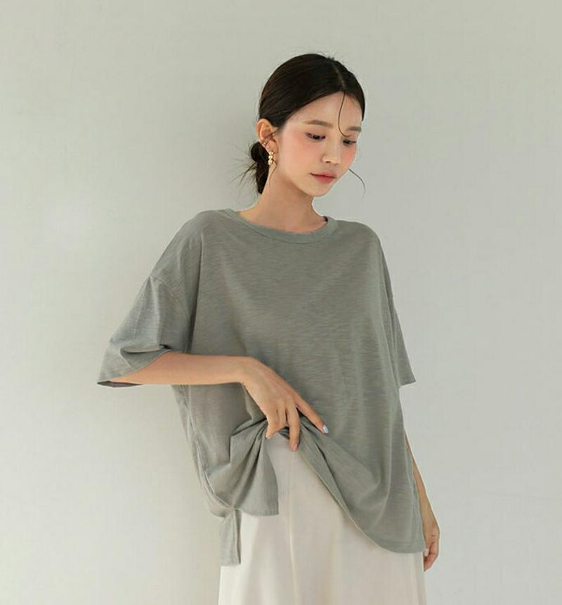 【新作10%OFF】2WAYツイストTシャツ・全4色・b60409 レディース【tops】【韓国 ファッション トップス Tシャ