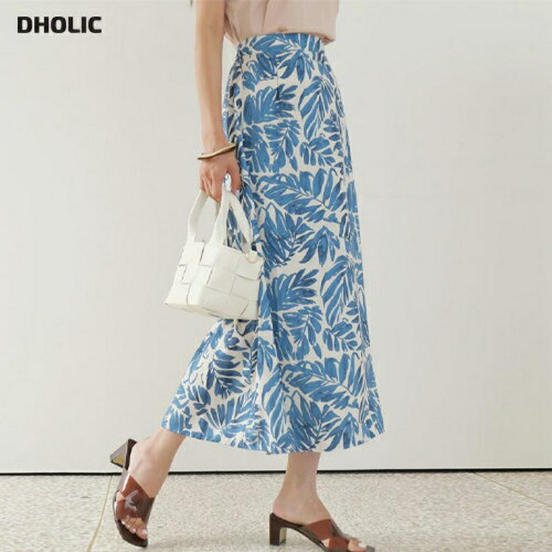 【新作10%OFF】リーフパターンフレアスカート・全3色・b60429 レディース【sk】【韓国 ファッション スカート ロング