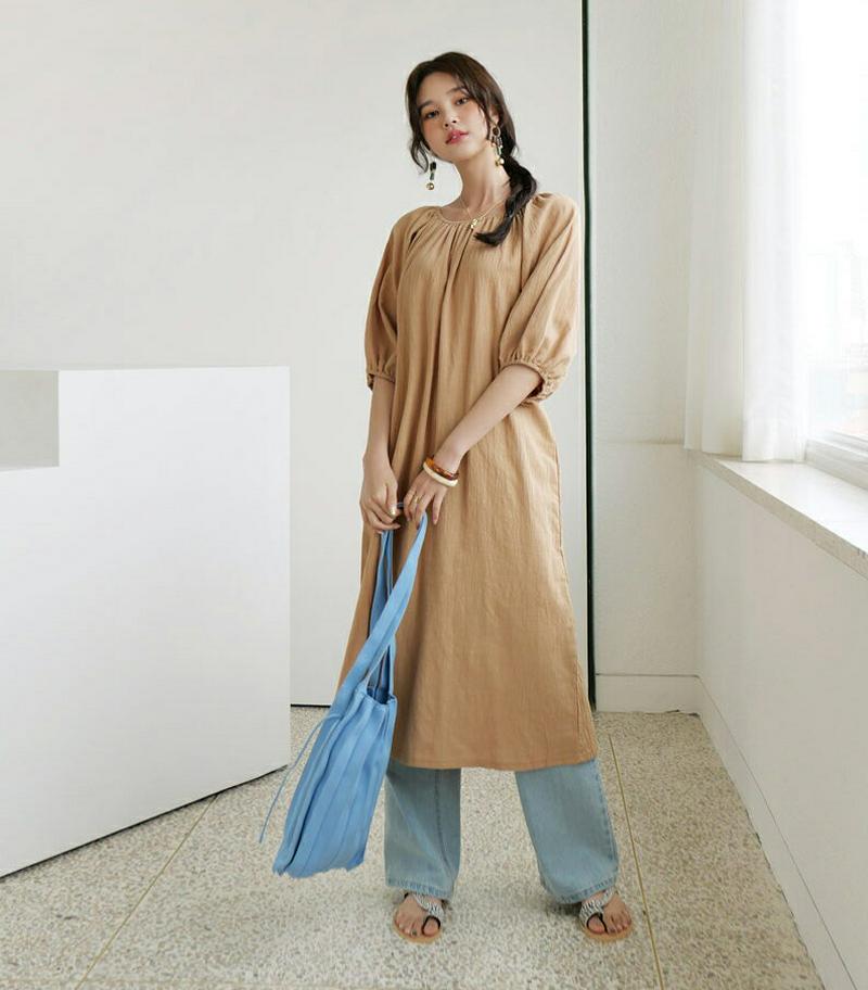 【新作10%OFF】ストラップ付ラグランワンピース・全3色・b60415 レディース【ops】【韓国 ファッション ワンピース 