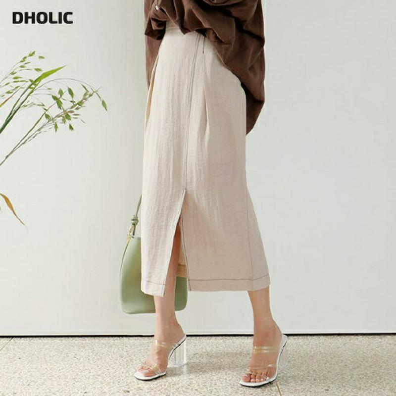 【新作10%OFF】ステッチスリットスカート・全2色・b60430 レディース【sk】【韓国 ファッション スカート ロング ロ