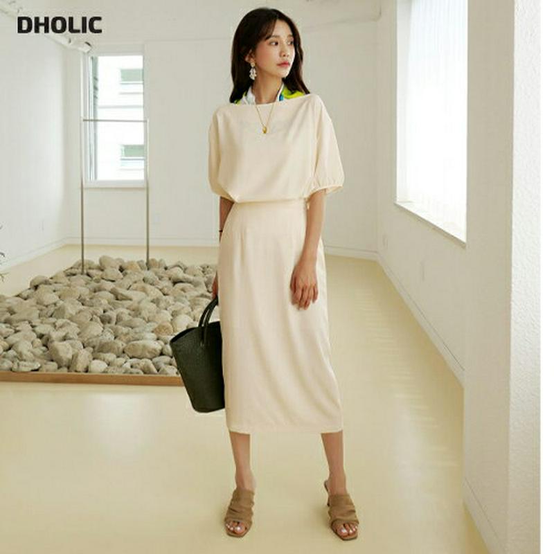 【新作10%OFF】ボートネックブラウス&ペンシルスカートSET・全2色・t60419 レディース【ops】【韓国 ファッション