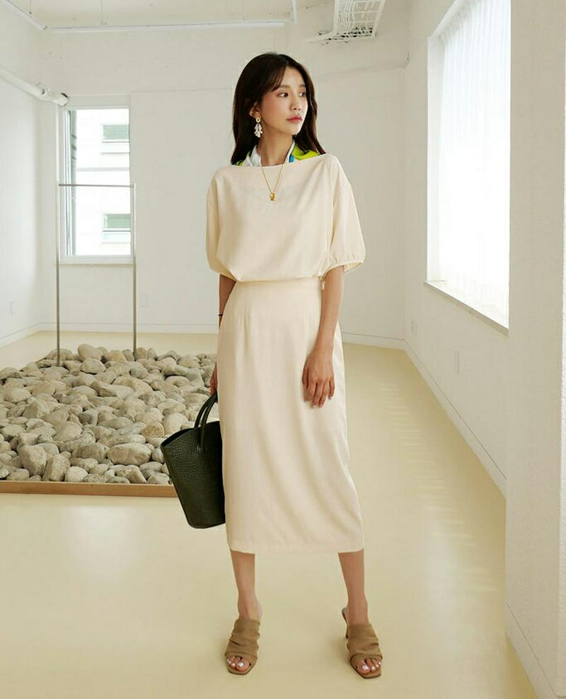 【新作10%OFF】ボートネックブラウス&ペンシルスカートSET・全2色・t60419 レディース【ops】【韓国 ファッション