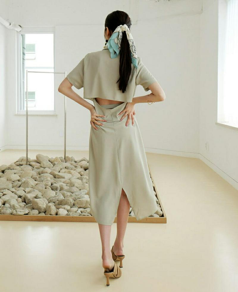 【新作10%OFF】ベルト付バックスリットシャツワンピース・全3色・t60417 レディース【ops】【韓国 ファッション ワン