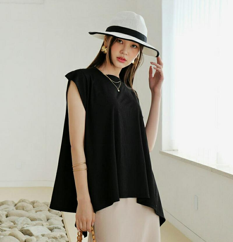 【新作10%OFF】キャップスリーブフレアTシャツ・全4色・b60401 レディース【tops】【韓国 ファッション トップス 