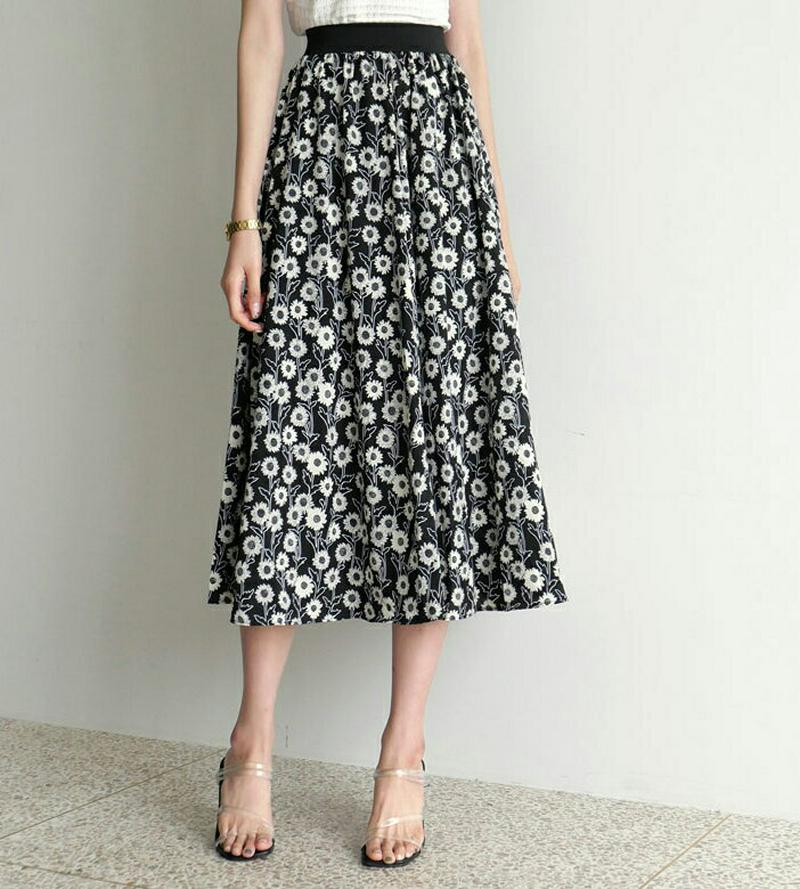 【新作10%OFF】フローラルフレアスカート・全2色・b60431 レディース【sk】【韓国 ファッション スカート ロング ロ