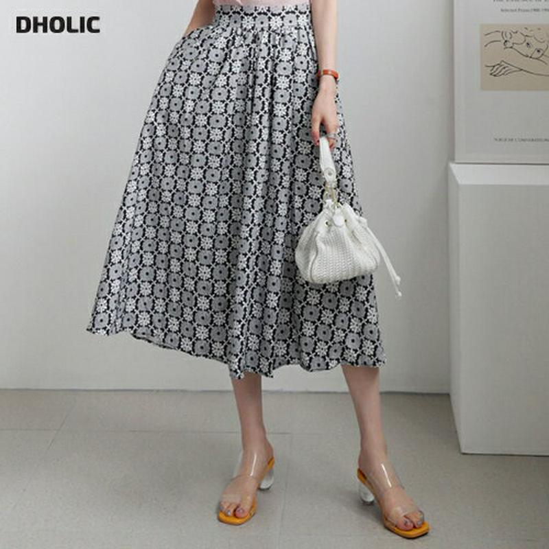 【新作10%OFF】フラワーパターンスカート・全2色・b63173 レディース【sk】【韓国 ファッション スカート ミディ丈 