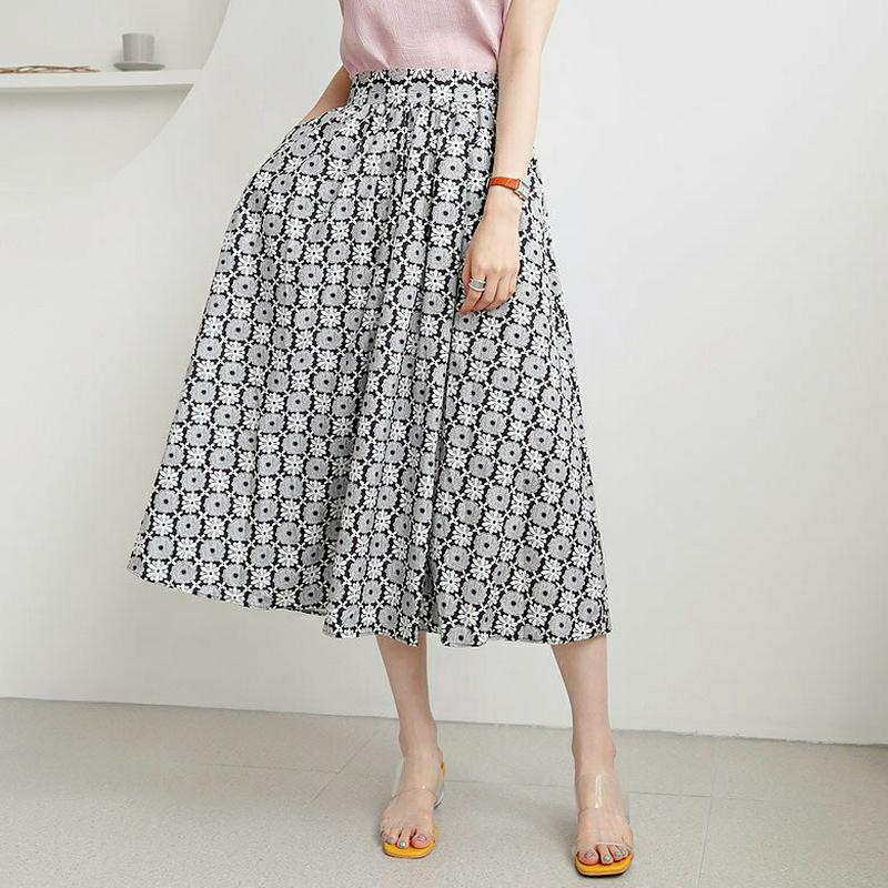 【新作10%OFF】フラワーパターンスカート・全2色・b63173 レディース【sk】【韓国 ファッション スカート ミディ丈 