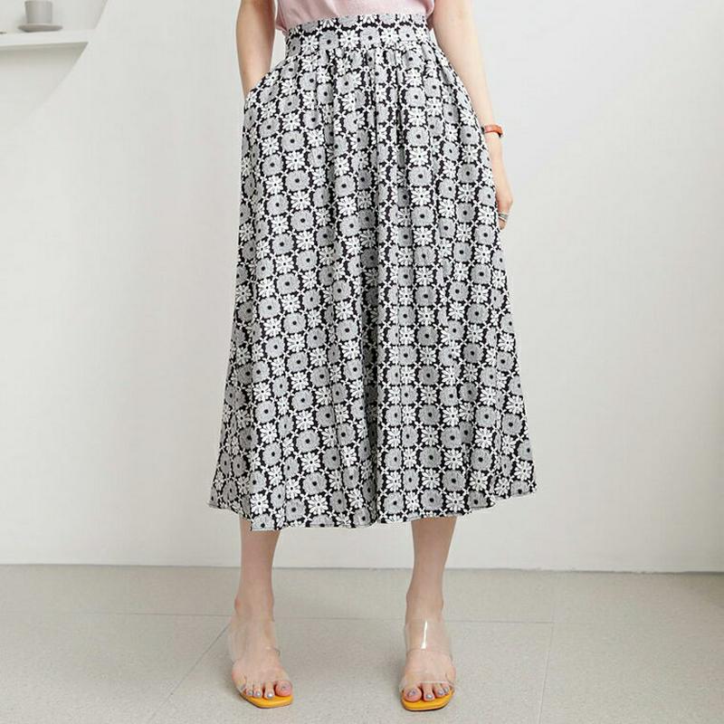 【新作10%OFF】フラワーパターンスカート・全2色・b63173 レディース【sk】【韓国 ファッション スカート ミディ丈 