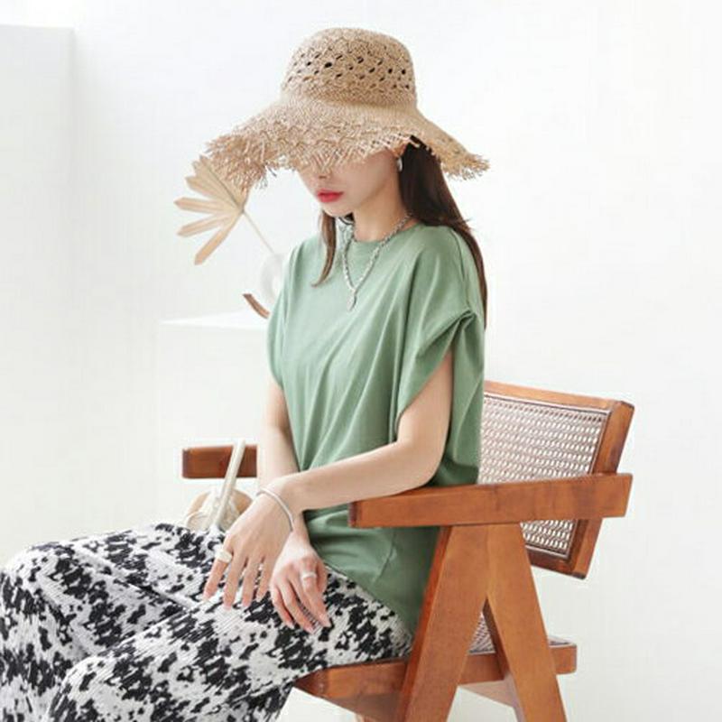 【新作10%OFF】サイドタックドルマンTシャツ・全4色・b63138 レディース【tops】【韓国 ファッション トップス T