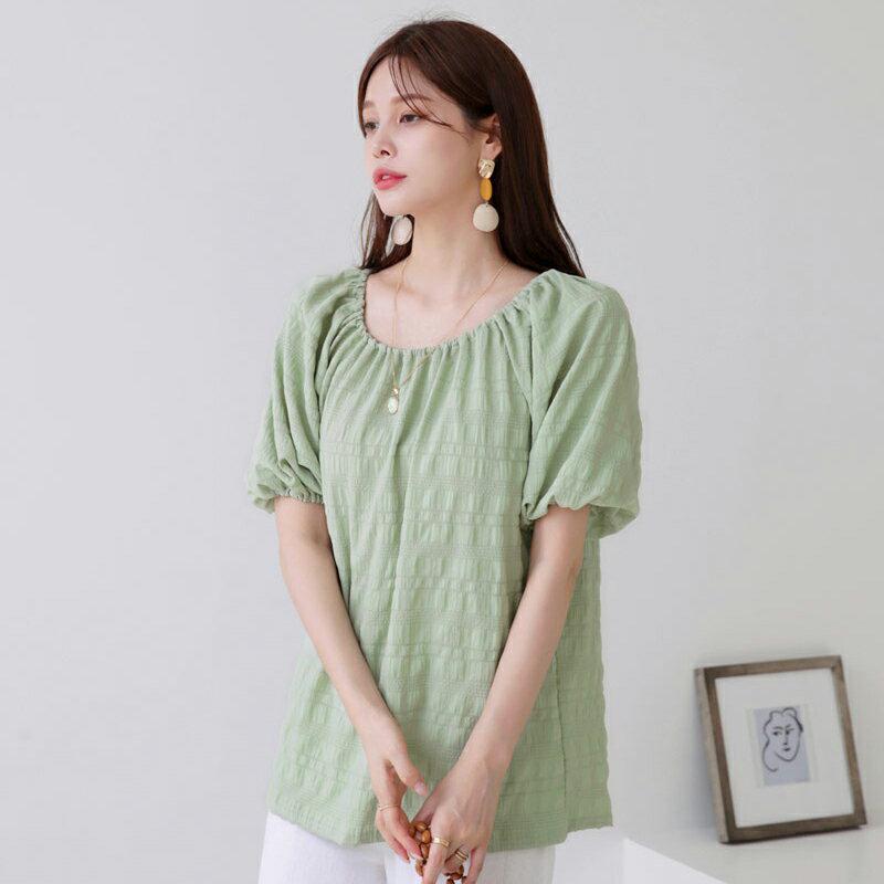 【新作10%OFF】パフスリーブブラウス・全3色・b63143 レディース【bl】【韓国 ファッション トップス ブラウス 半袖