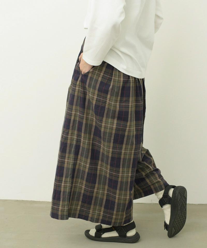 mat 綿麻スラブチェック ワイドパンツ（mat quotidien）