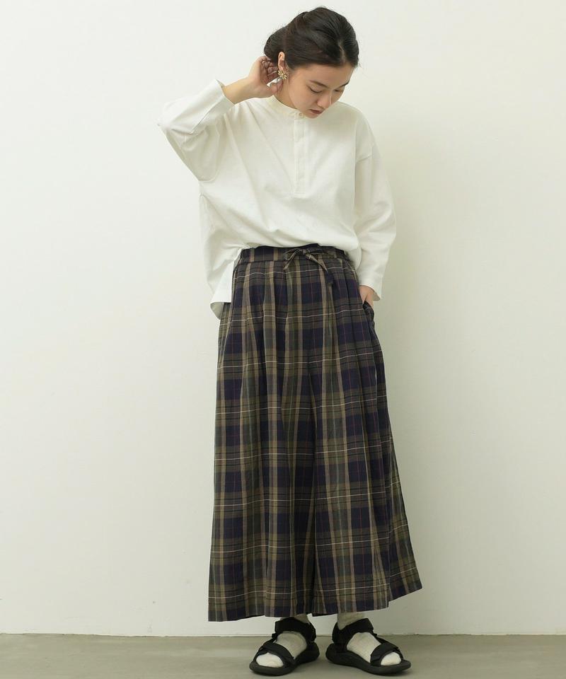 mat 綿麻スラブチェック ワイドパンツ（mat quotidien）