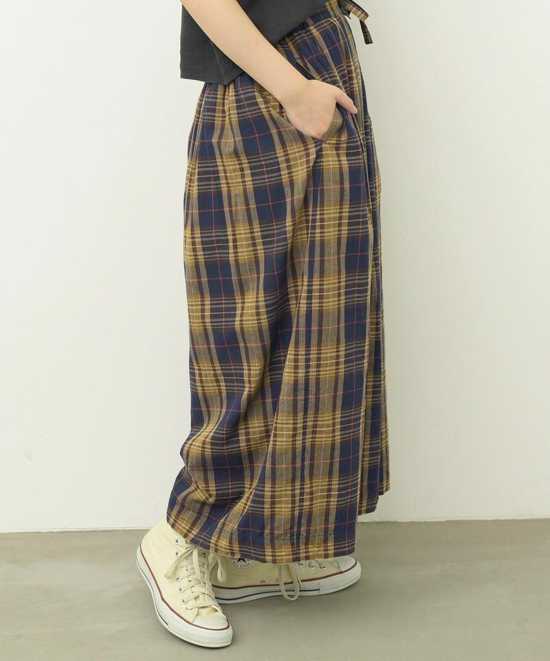 mat 綿麻スラブチェック ワイドパンツ（mat quotidien）